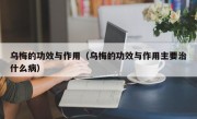 乌梅的功效与作用（乌梅的功效与作用主要治什么病）