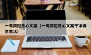 一句简短走心文案（一句简短走心文案干净满意生活）