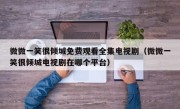 微微一笑很倾城免费观看全集电视剧（微微一笑很倾城电视剧在哪个平台）