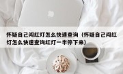 怀疑自己闯红灯怎么快速查询（怀疑自己闯红灯怎么快速查询红灯一半停下来）