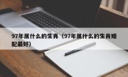 97年属什么的生肖（97年属什么的生肖婚配最好）