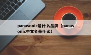 panasonic是什么品牌（panasonic中文名是什么）