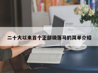 二十大以来首个正部级落马的简单介绍
