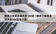 唐诗三百首古诗大全300首（唐诗三百首古诗大全300首电子版）