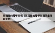 三观指的是哪三观（三观指的是哪三观又是什么意思）
