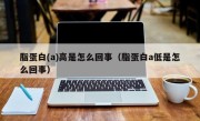 脂蛋白(a)高是怎么回事（脂蛋白a低是怎么回事）